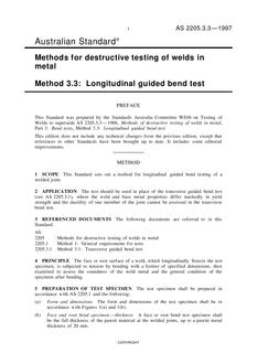 AS 2205.3.3: 01/01/1997 Methods for destructive testing of welds in metal – Longitudinal guided bend test