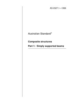 AS 2327.1: 01/01/1996 Composite structures – Simply supported beams