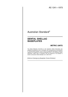 AS 1241: 01/01/1973 Dental shellac baseplates