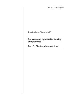 AS 4177.5: 01/01/1995 Caravan and light trailer towing components – Electrical connectors