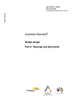 AS 5100.4: 04/23/2004 Bridge design, Part 4: Bearings and deck joints