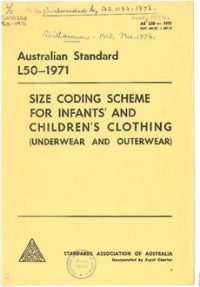 AS L50: 01/01/1971 Size coding scheme for infants’ and children’s clothing (underwear and outerwear)