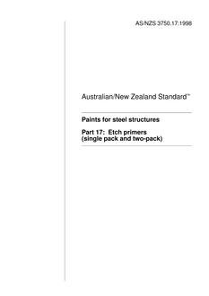 AS/NZS 3750.17: 10/05/1998 Paints for steel structures, Part 17: Etch primers (single pack and two-pack)