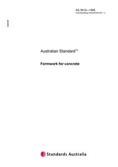 AS 3610: 01/01/1995 Formwork for concrete