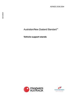 AS/NZS 2538: 06/17/2004 Vehicle support stands AS/NZS 2538: 06/17/2004 Vehicle support stands