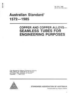 AS 1572: 12/31/1984 Copper and copper alloys – Seamless tubes for engineering purposes