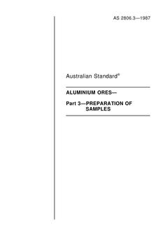 AS 2806.3: 01/01/1987 Aluminium ores – Preparation of samples