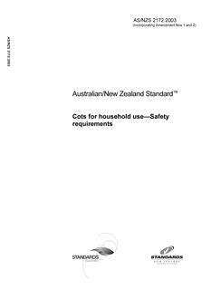 AS/NZS 2172: 11/17/2003 Cots for household use – Safety requirements