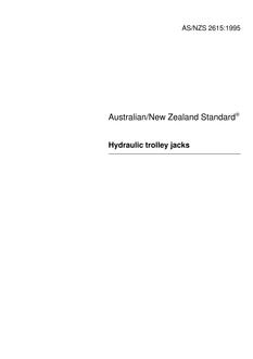 AS/NZS 2615: 11/05/1995 Hydraulic trolley jacks AS/NZS 2615: 11/05/1995 Hydraulic trolley jacks