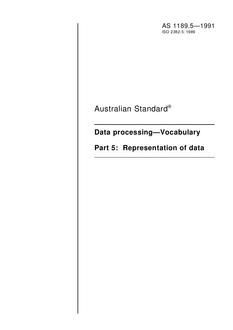 AS 1189.5: 01/01/1991 Data processing – Vocabulary – Representation of data