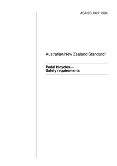 AS/NZS 1927: 09/05/1998 Pedal bicycles – Safety requirements
