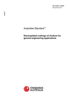 AS 2429: 03/22/2004 Electroplated coatings of rhodium for general engineering applications