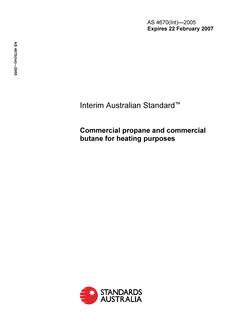 AS 4670(INT): 01/01/2005 Commercial propane and commercial butane for heating purposes