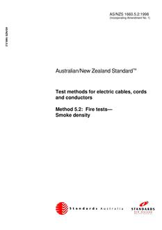 AS/NZS 1660.5.2: 01/05/1998 Test methods for electric cables, cords and conductors, Method 5.2: Fire tests – Smoke density