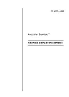 AS 4085: 01/01/1992 Automatic sliding door assemblies