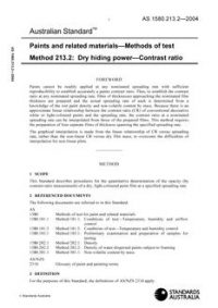 AS 1580.213.2: 01/01/2004 Paints and related materials – Methods of test, Method 213.2: Dry hiding power – Contrast ratio