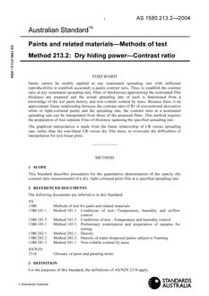AS 1580.213.2: 01/01/2004 Paints and related materials – Methods of test, Method 213.2: Dry hiding power – Contrast ratio