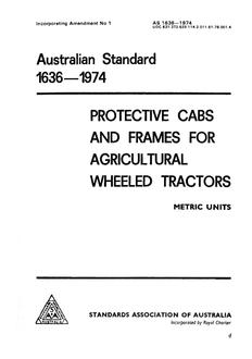 AS 1636: 11/01/1974 Protective cabs and frames for agricultural wheeled tractors