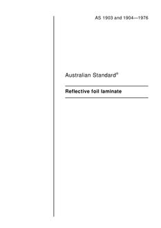 AS 1904: 01/01/1976 Code of practice for installation of reflective foil laminate in buildings