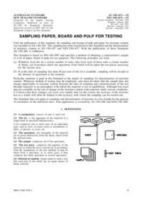 AS 1301.417S: 01/01/1992 Methods of test for pulp and paper – Sampling paper, board and pulp for testing