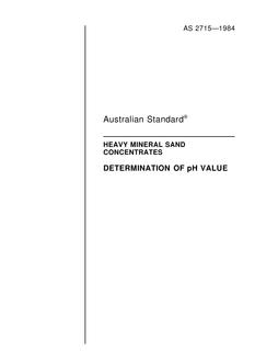 AS 2715: 12/31/1983 Heavy mineral sand concentrates – Determination of pH value