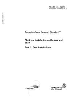 AS/NZS 3004.2: 06/27/2014 Electrical installations – Marinas and boats, Part 2: Boat installations