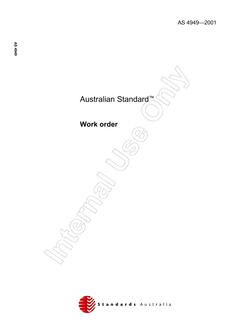 AS 4949: 11/21/2001 Work order