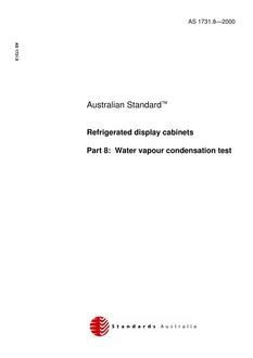 AS 1731.8: 08/10/2000 Refrigerated display cabinets, Part 8: Water vapour condensation test