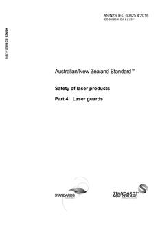 AS/NZS IEC 60825.4: 09/12/2016 Safety of laser products, Part 4: Laser guards