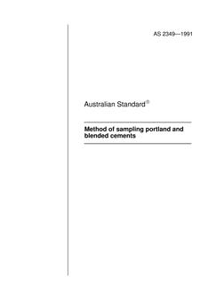 AS 2349: 01/01/1991 Method of sampling portland and blended cements