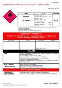 AS 1678.3.1.001: 05/06/2003 Emergency procedure guide – Transport – Petrol (as cargo)
