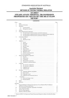 AS 2464.5: 01/01/1985 Methods of testing thermal insulation – Steady-state thermal transmission properties by means of the heat flow meter