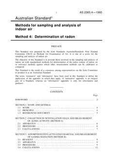AS 2365.4: 07/05/1995 Methods for sampling and analysis of indoor air, Method 4: Determination of radon