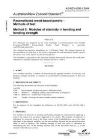 AS/NZS 4266.5: 03/26/2004 Reconstituted wood-based panels – Methods of test, Method 5: Modulus of elasticity in bending and bending strength