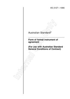 AS 2127 (FORM): 01/01/1986 Form of formal instrument of agreement