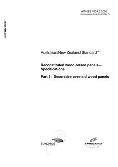 AS/NZS 1859.3: 08/29/2005 Reconstituted wood-based panels – Specifications, Part 3: Decorative overlaid wood panels
