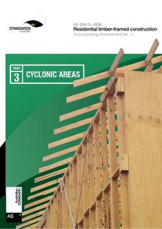 AS 1684.3: 01/31/2006 Residential timber-framed construction, Part 3: Cyclonic areas