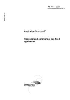 AS 3814: 08/12/2009 Industrial and commercial gas-fired appliances