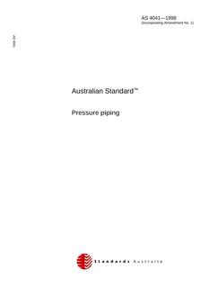 AS 4041: 01/01/1998 Pressure piping