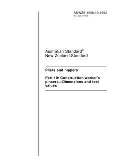 AS/NZS 4056.10: 09/14/1992 Pliers and nippers, Part 10: Construction worker’s pincers – Dimensions and test values