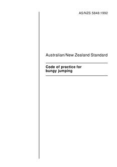 AS/NZS 5848: 12/14/1992 Code of practice for bungy jumping