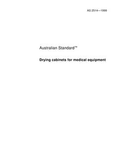 AS 2514: 01/01/1999 Drying cabinets for medical equipment