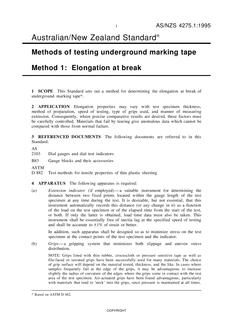 AS/NZS 4275.1: 04/05/1995 Methods of testing underground marking tape, Method 1: Elongation at break