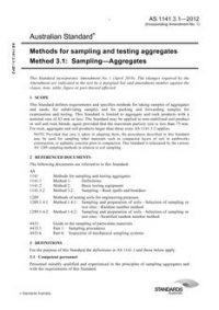 AS 1141.3.1: 04/16/2012 Methods for sampling and testing aggregates, Method 3.1: Sampling – Aggregates