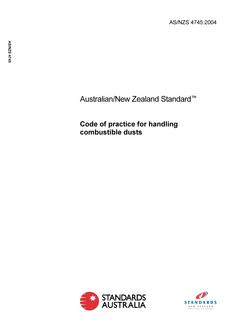AS/NZS 4745: 01/27/2004 Code of practice for handling combustible dusts