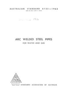 AS A125: 01/01/1963 Arc welded steel pipes for water and gas