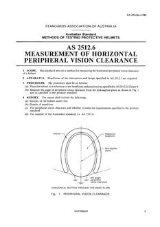 AS 2512.6: 01/01/1981 Methods of testing protective helmets – Measurement of horizontal peripheral vision clearance