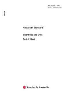AS 2900.4: 01/01/2002 Quantities and units – Heat
