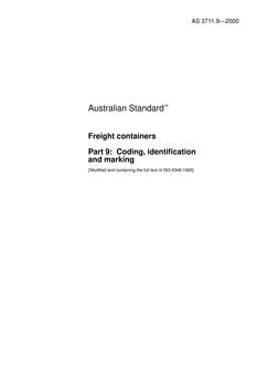 AS 3711.9: 01/24/2000 Freight containers, Part 9: Coding, identification and marking