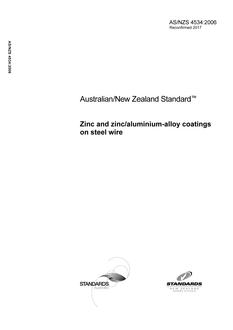 AS/NZS 4534: 07/19/2006 Zinc and zinc/aluminium-alloy coatings on steel wire